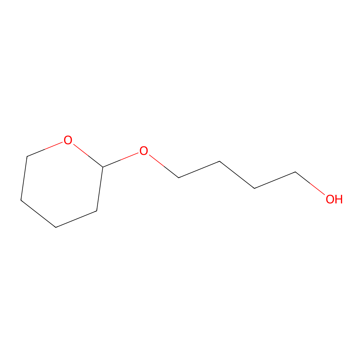 4-(Tetrahydro-2H-pyran-2-yloxy)-1-butanol molecular structure, CAS 51326-51-3