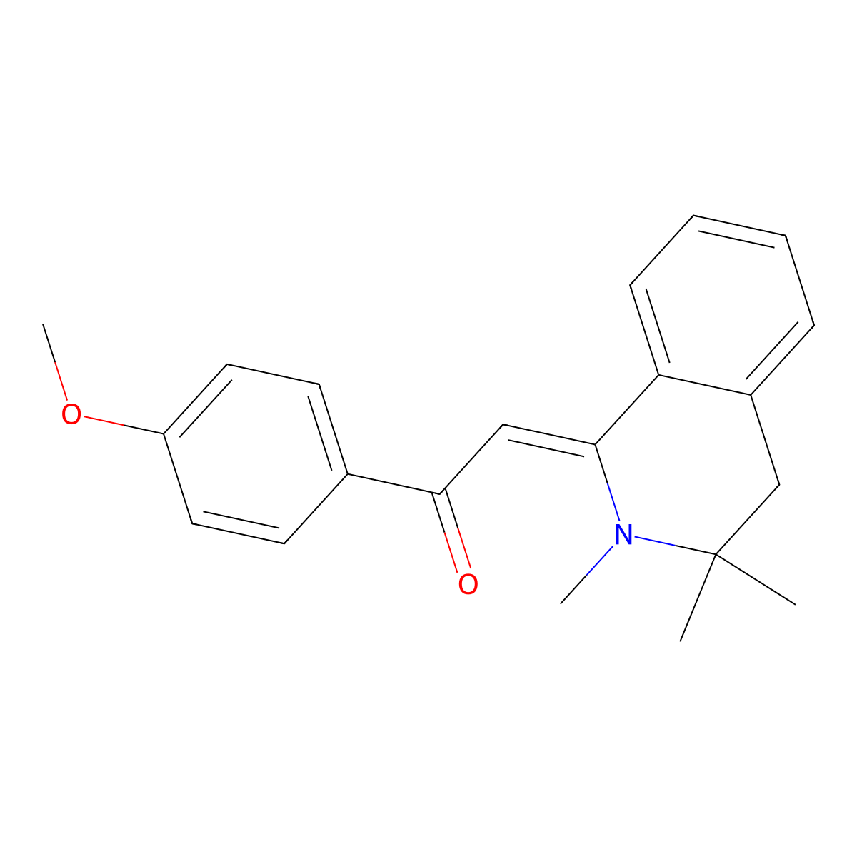 1-(4-methoxyphenyl)-2-(2,3,3-trimethyl-4H-isoquinolin-1-ylidene)ethanone molecular structure, CAS 5133-80-2