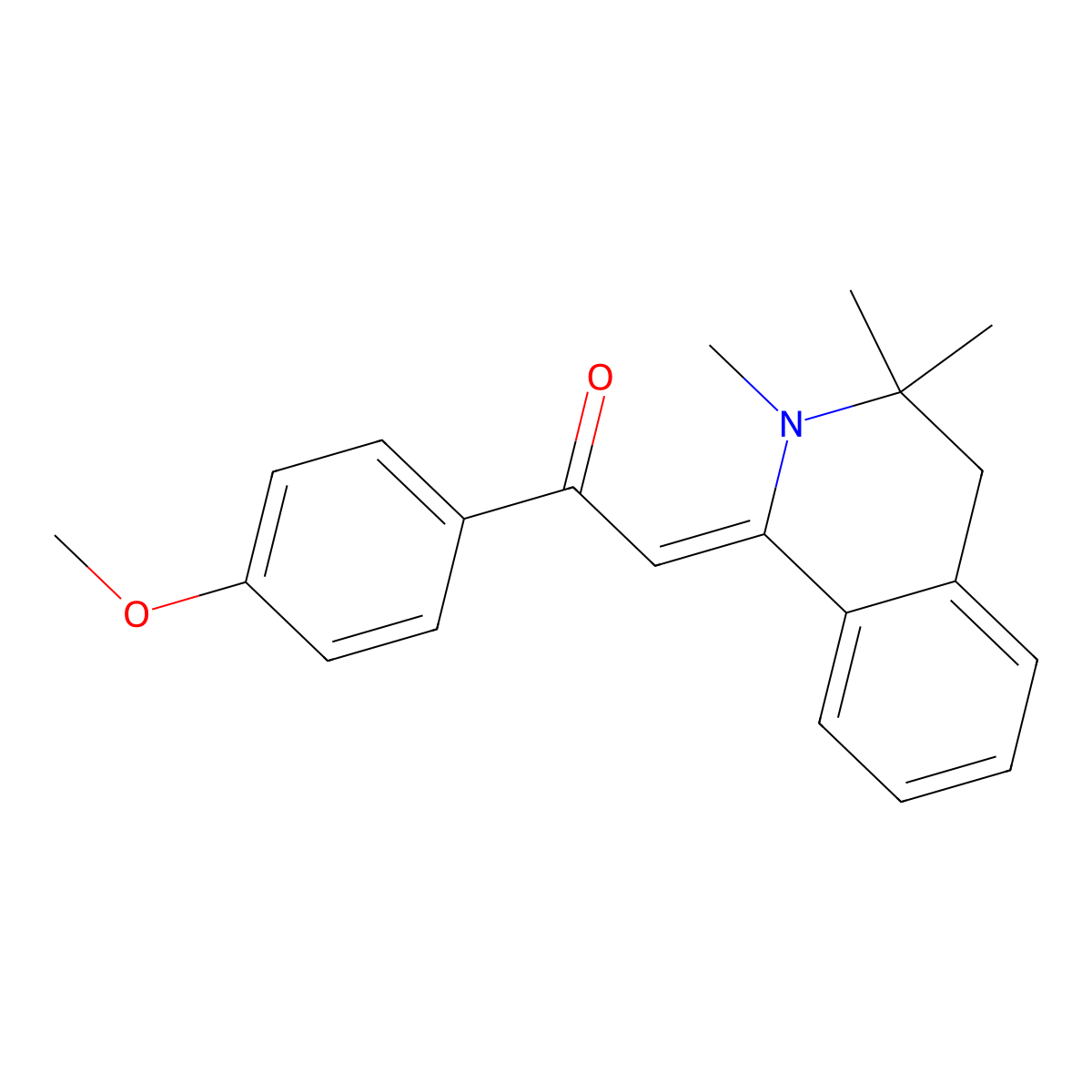 1-(4-methoxyphenyl)-2-(2,3,3-trimethyl-4H-isoquinolin-1-ylidene)ethanone molecular structure, CAS 5133-80-2