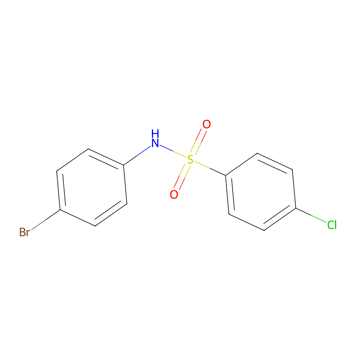 N-(4-bromophenyl)-4-chlorobenzenesulfonamide molecular structure, CAS 5133-88-0