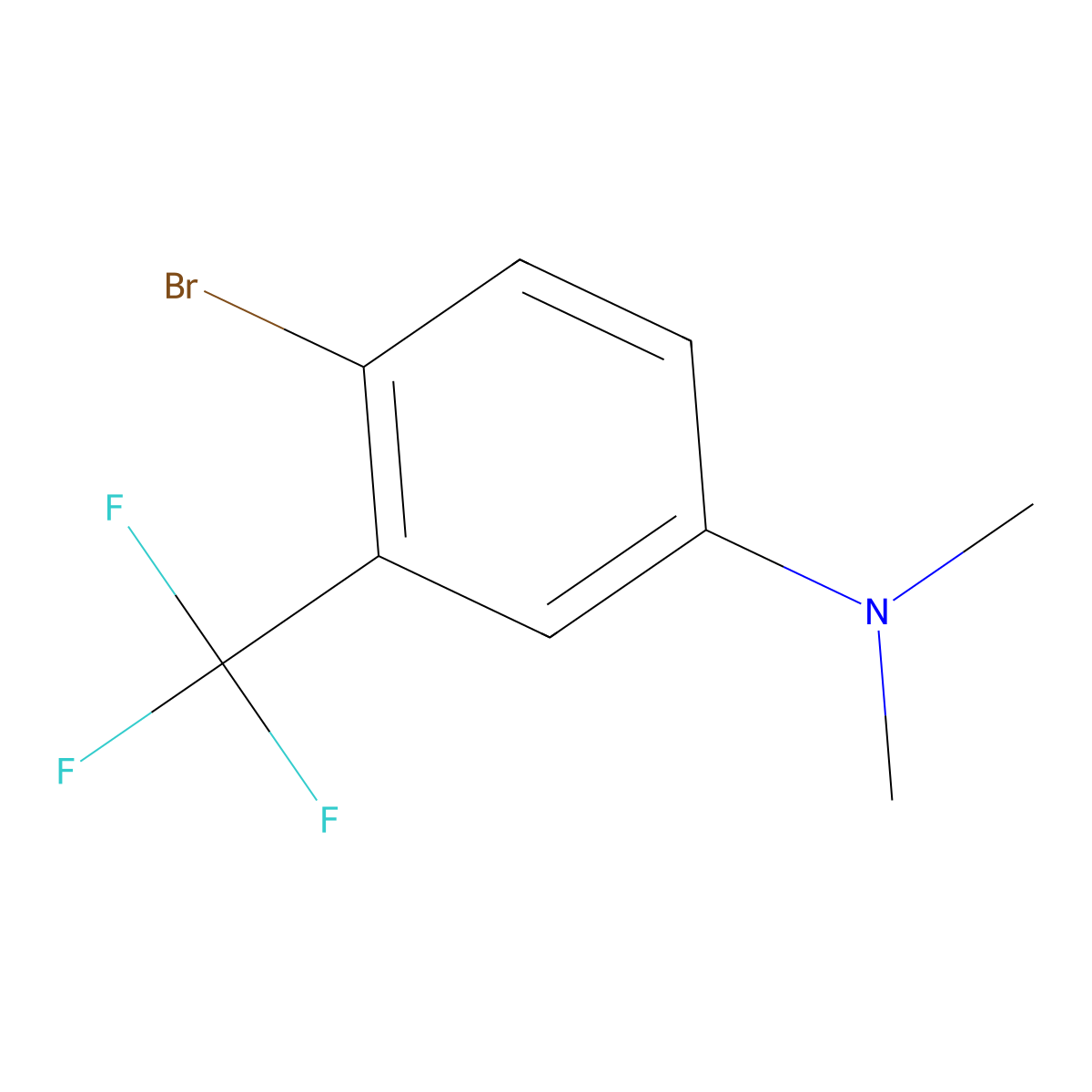 4-Bromo-N,N-dimethyl-3-(trifluoromethyl)aniline molecular structure, CAS 51332-24-2