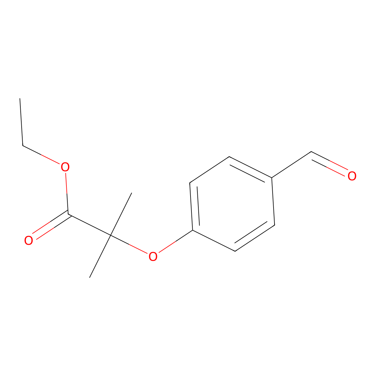 Ethyl 2-(4-formylphenoxy)-2-methylpropanoate molecular structure, CAS 51336-35-7