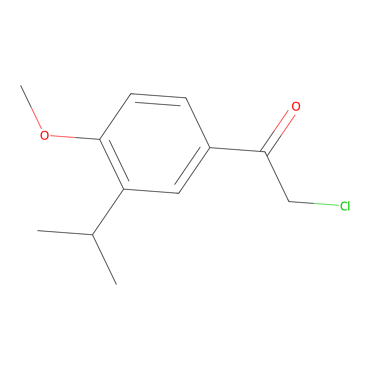 2-Chloro-1-[4-methoxy-3-(propan-2-yl)phenyl]ethan-1-one molecular structure, CAS 51336-68-6