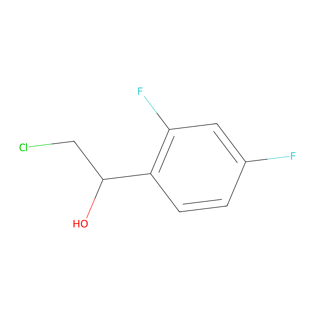 alpha-(Chloromethyl)-2,4-difluorobenzenemethanol molecular structure, CAS 51336-96-0