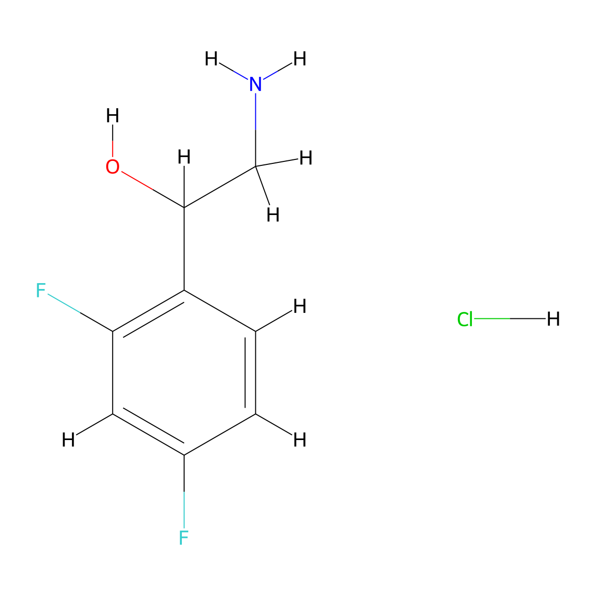 2-Amino-1-(2,4-difluorophenyl)ethan-1-ol hydrochloride molecular structure, CAS 51337-07-6