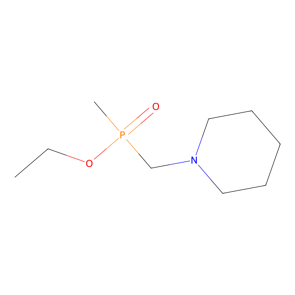 1-[[Ethoxy(methyl)phosphoryl]methyl]piperidine molecular structure, CAS 5134-14-5