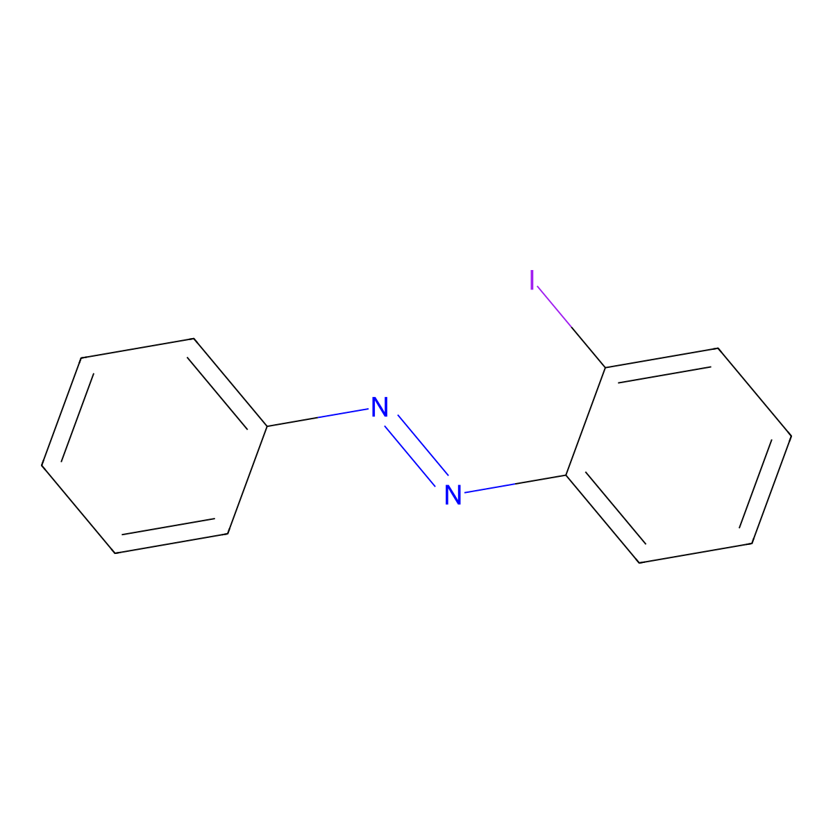 Diazene, (2-iodophenyl)phenyl- molecular structure, CAS 51343-11-4