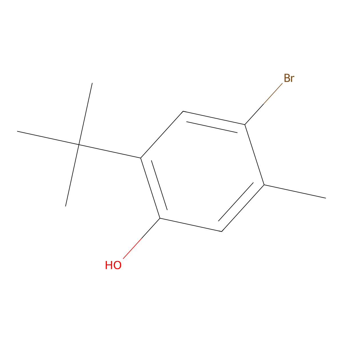 4-Bromo-2-(tert-butyl)-5-methylphenol molecular structure, CAS 51345-97-2