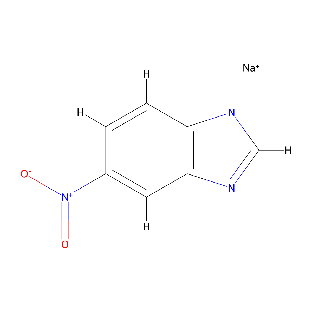 1H-Benzimidazole, 6-nitro-, sodium salt (1:1) molecular structure, CAS 51349-86-1