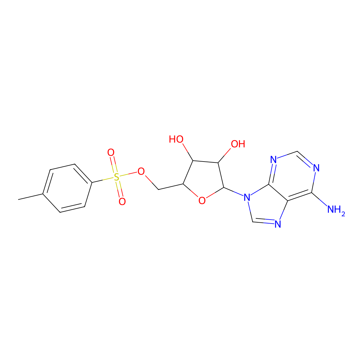Adenosine 5'-(toluene-4-sulphonate) molecular structure, CAS 5135-30-8