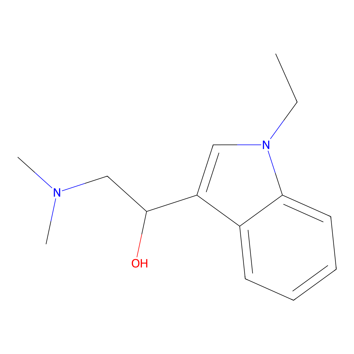 Indole-3-methanol, alpha-((dimethylamino)methyl)-1-ethyl- molecular structure, CAS 5135-83-1