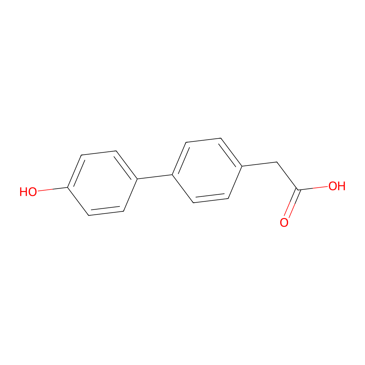 (1,1'-Biphenyl)-4-acetic acid, 4'-hydroxy- molecular structure, CAS 51350-23-3