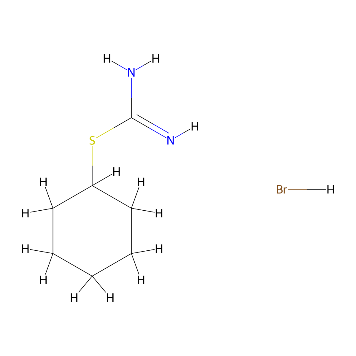 2-Cyclohexyl-2-thiopseudourea hydrobromide molecular structure, CAS 51350-51-7
