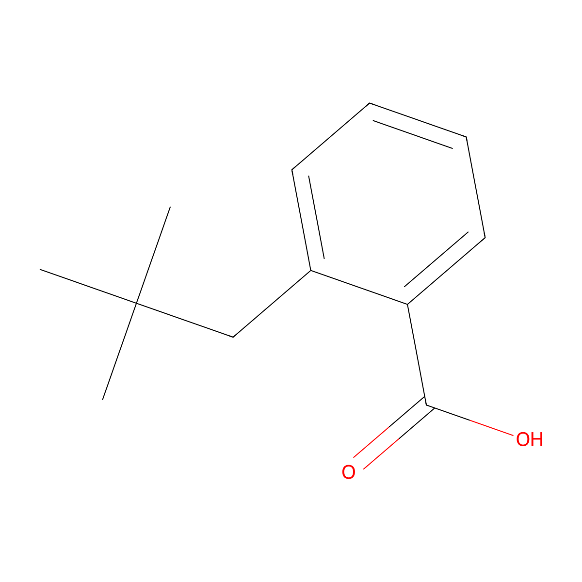 2-(2,2-Dimethylpropyl)benzoic acid molecular structure, CAS 51351-79-2
