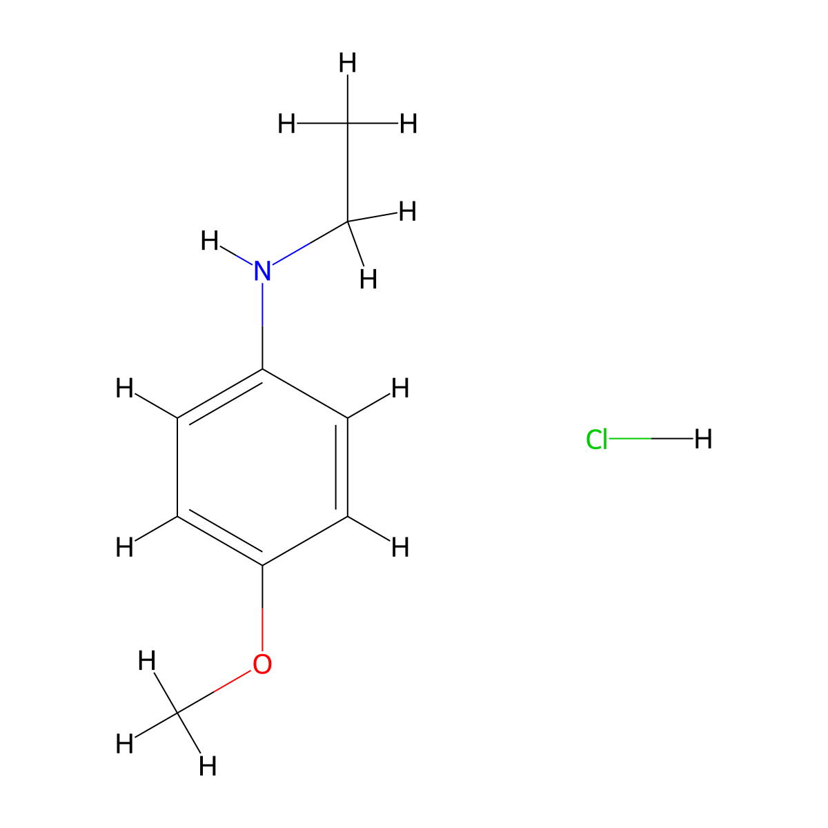 N-Ethyl-4-methoxy-benzenamine hydrochloride molecular structure, CAS 51352-13-7