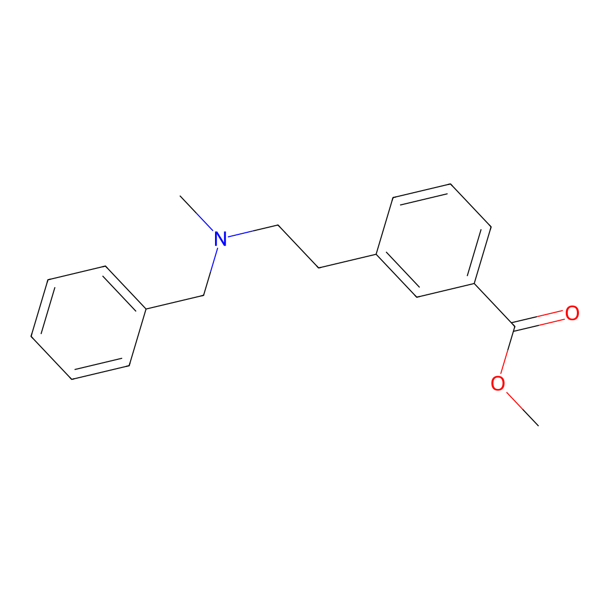 Methyl 3-(2-(methyl(phenylmethyl)amino)ethyl)benzoate molecular structure, CAS 51352-88-6