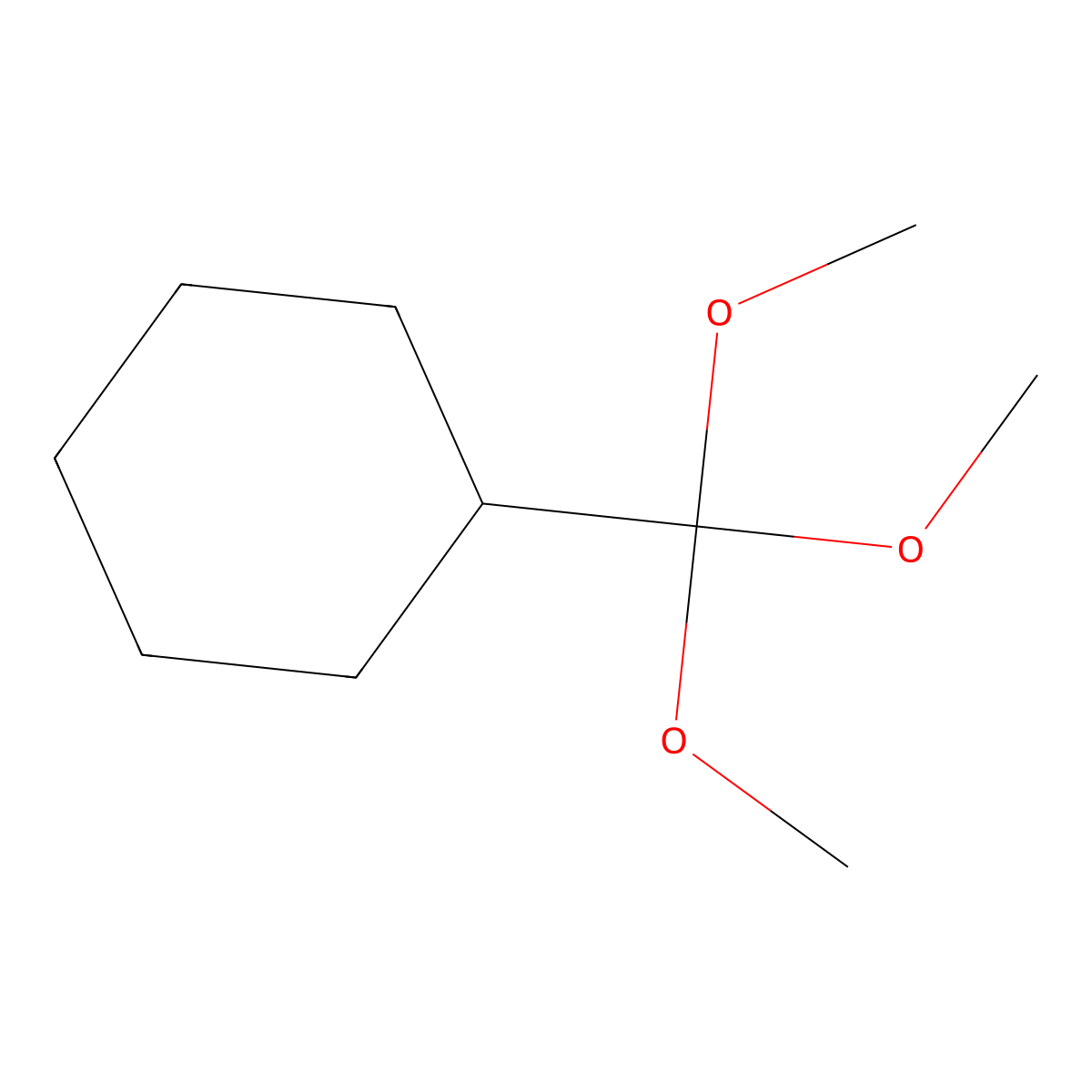 (Trimethoxymethyl)cyclohexane molecular structure, CAS 51354-80-4