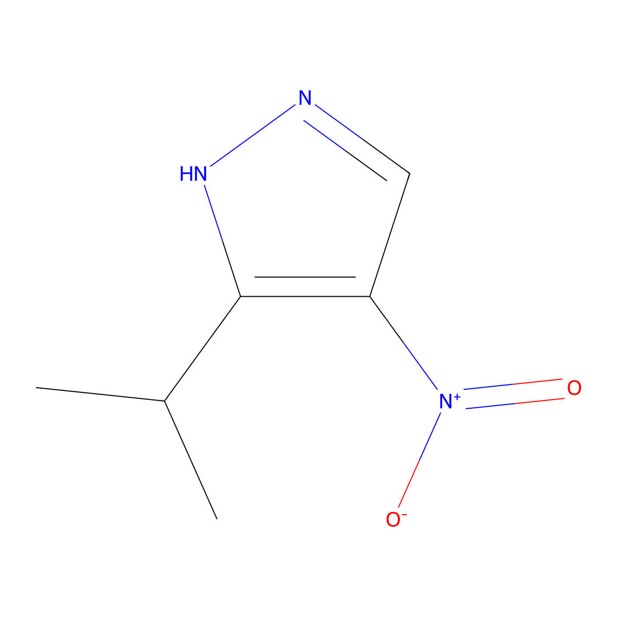 3(5)-Isopropyl-4-nitro-1H-pyrazole molecular structure, CAS 51355-77-2