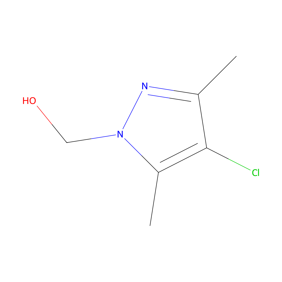 (4-chloro-3,5-dimethyl-1H-pyrazol-1-yl)methanol molecular structure, CAS 51355-78-3