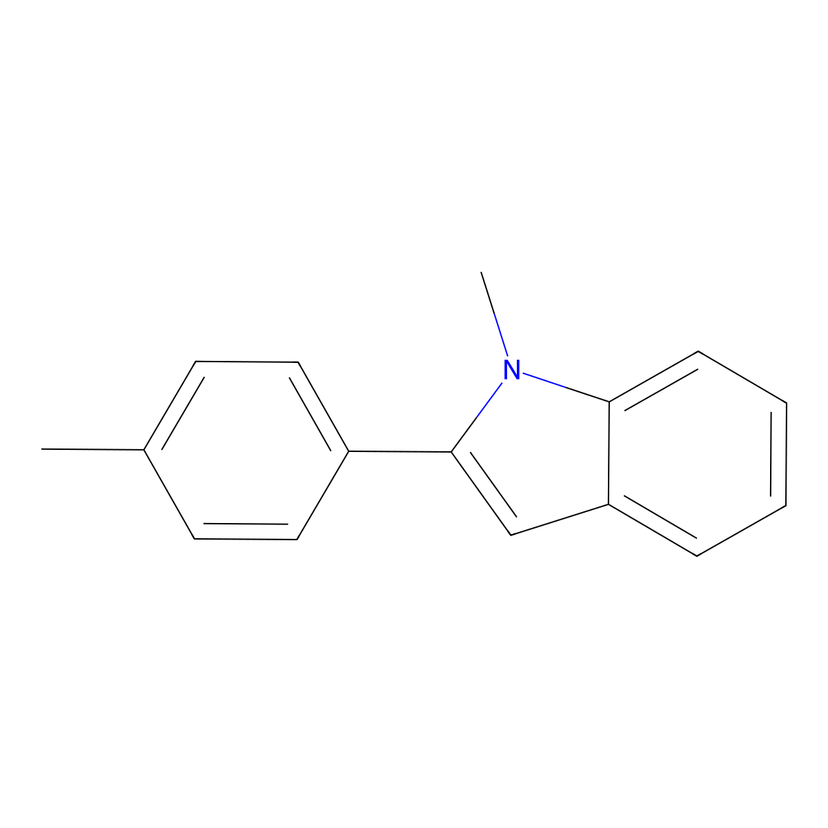 1-methyl-2-(4-methylphenyl)-1H-indole molecular structure, CAS 51358-08-8