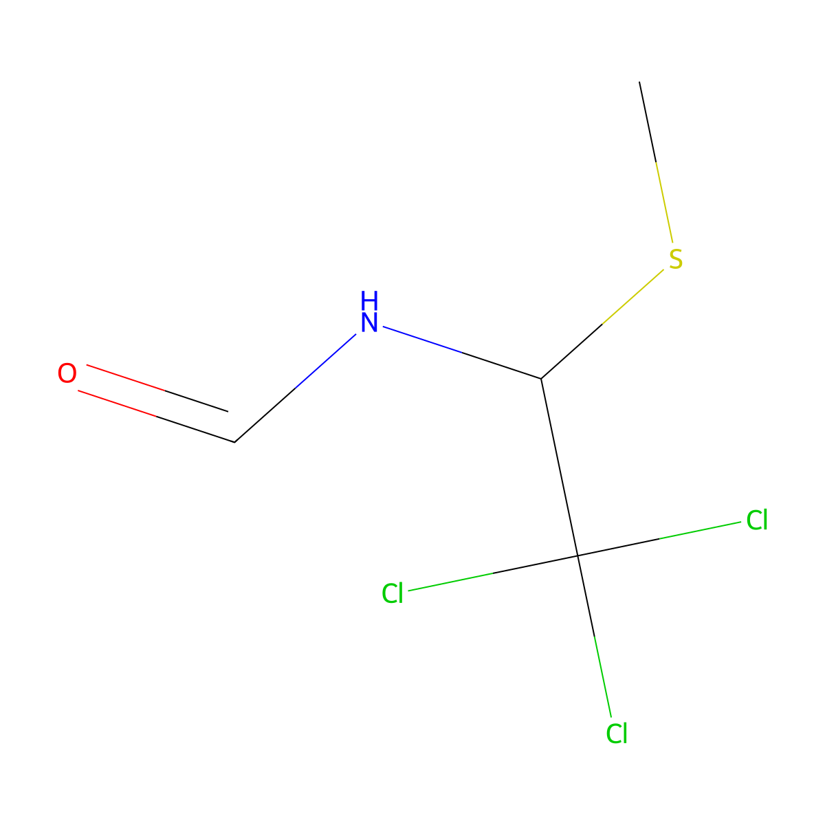 1-Formamido-1-methylthio-2,2,2-trichloroethane molecular structure, CAS 51360-82-8