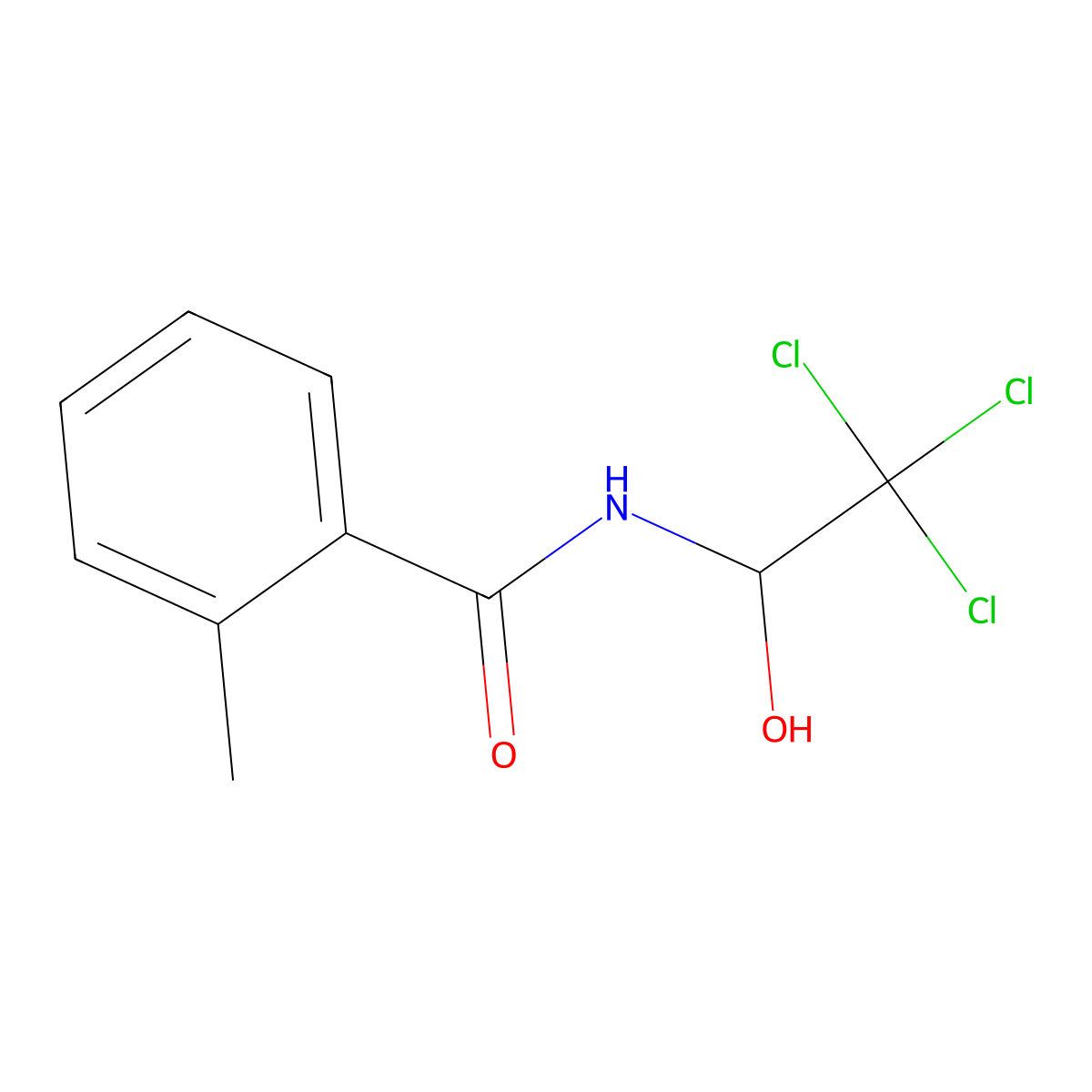 2-methyl-N-(2,2,2-trichloro-1-hydroxyethyl)benzamide molecular structure, CAS 51361-17-2