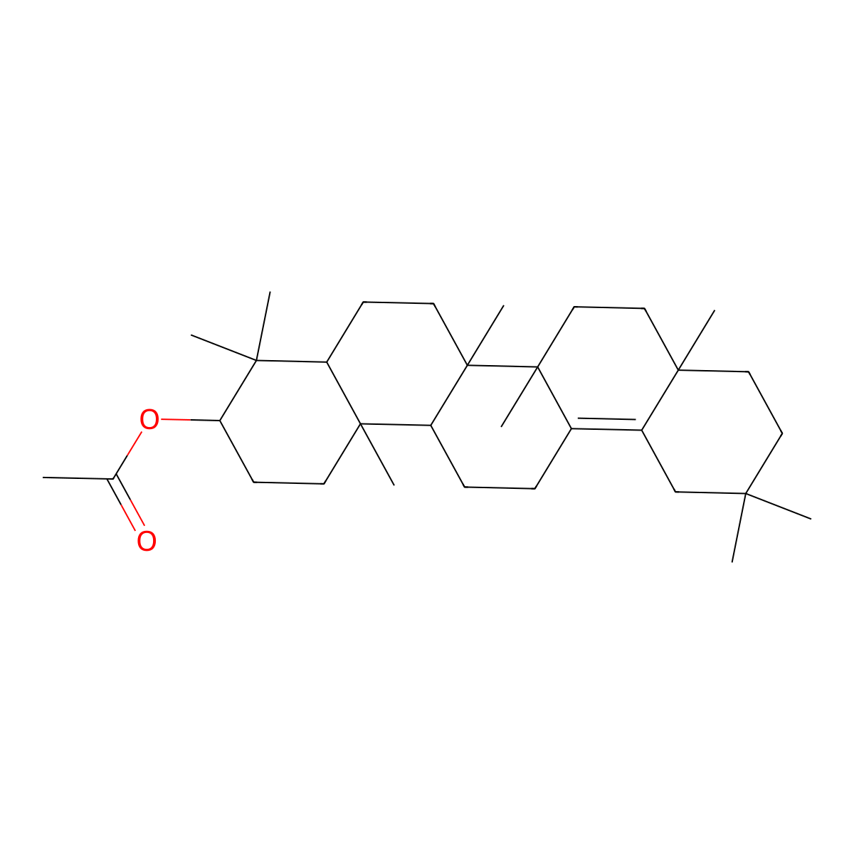 (4,4,6a,6b,8a,11,11,14b-Octamethyl-1,2,3,4a,5,6,7,8,9,10,12,13,14,14a-tetradecahydropicen-3-yl) acetate molecular structure, CAS 51361-60-5