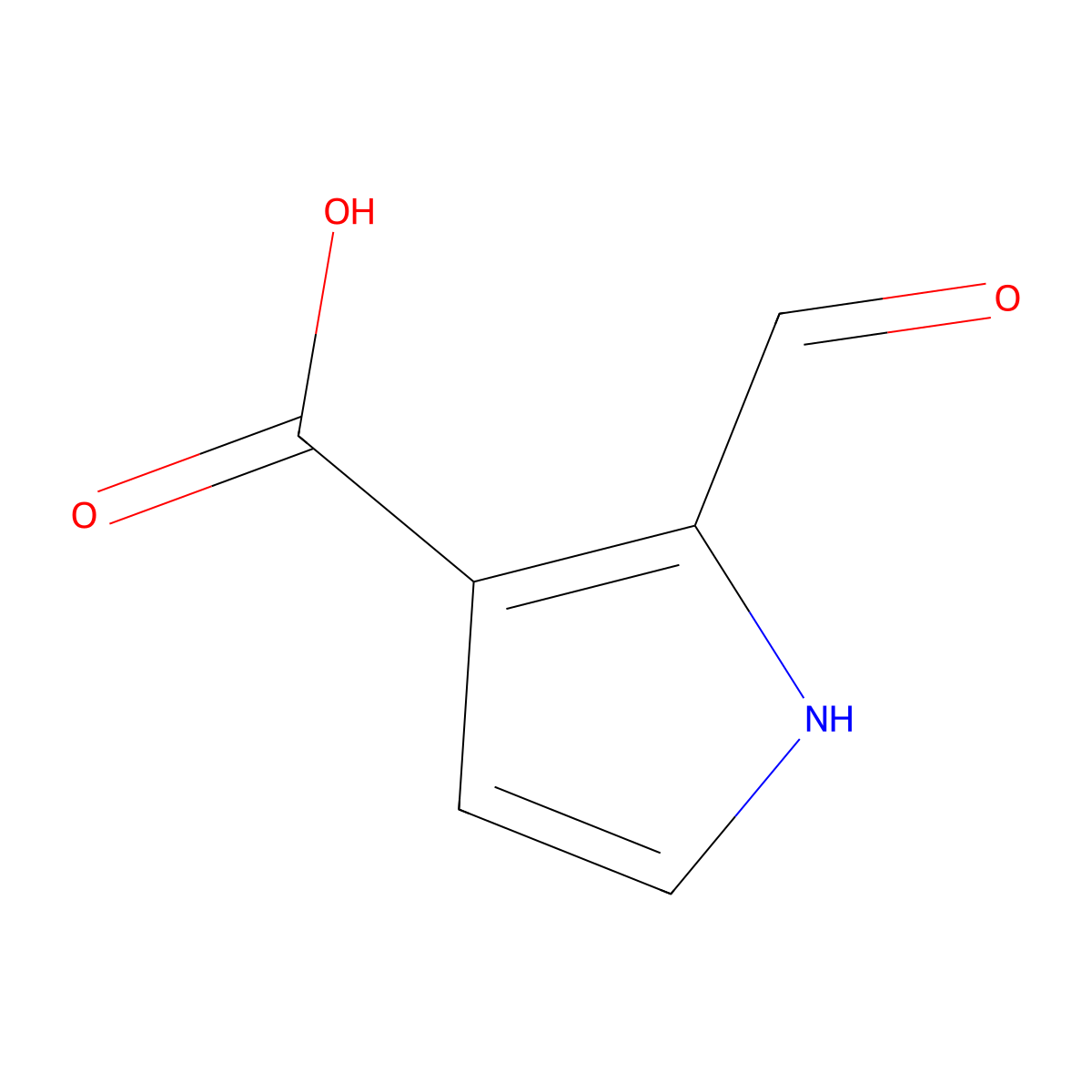 2-formyl-1H-pyrrole-3-carboxylic acid molecular structure, CAS 51361-92-3