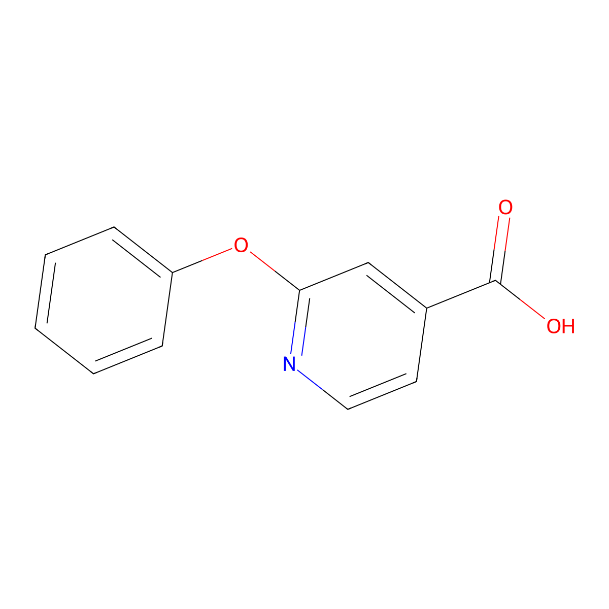 2-Phenoxypyridine-4-carboxylic acid molecular structure, CAS 51362-08-4