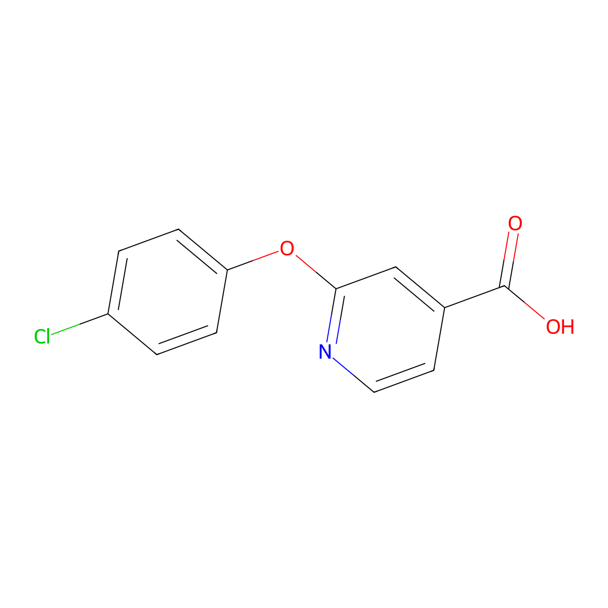 2-(4-Chlorophenoxy)-4-pyridinecarboxylic acid molecular structure, CAS 51362-09-5