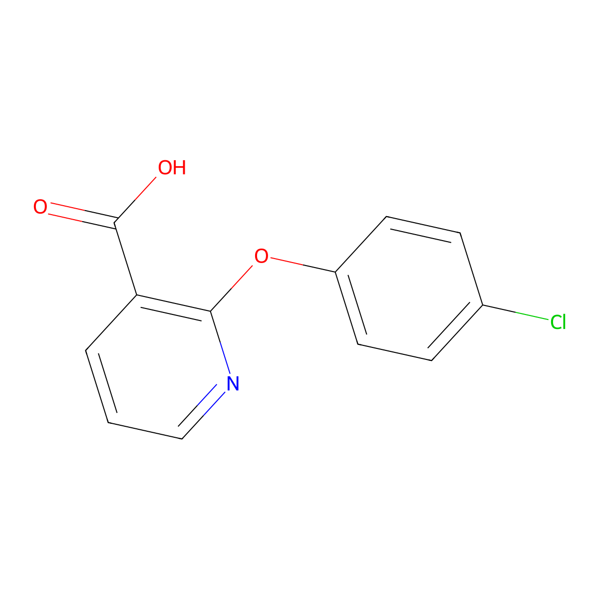 2-(4-Chlorophenoxy)nicotinic acid molecular structure, CAS 51362-37-9