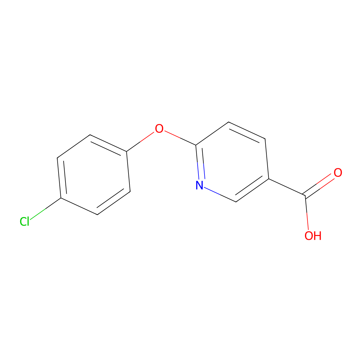 6-(4-Chlorophenoxy)nicotinic acid molecular structure, CAS 51362-39-1