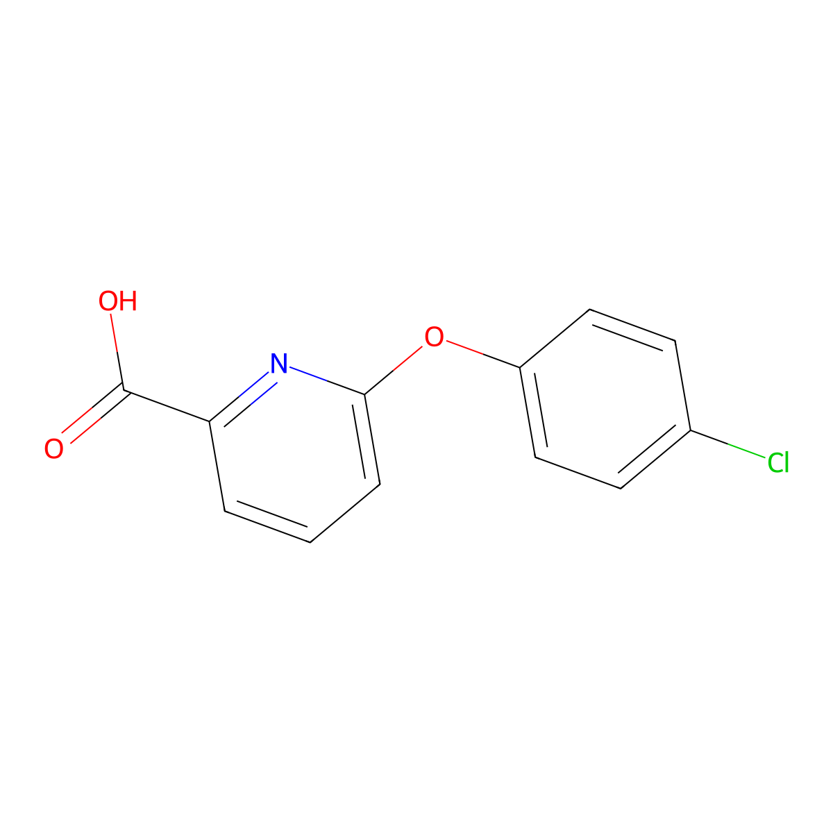 6-(4-Chlorophenoxy)pyridine-2-carboxylic acid molecular structure, CAS 51362-41-5