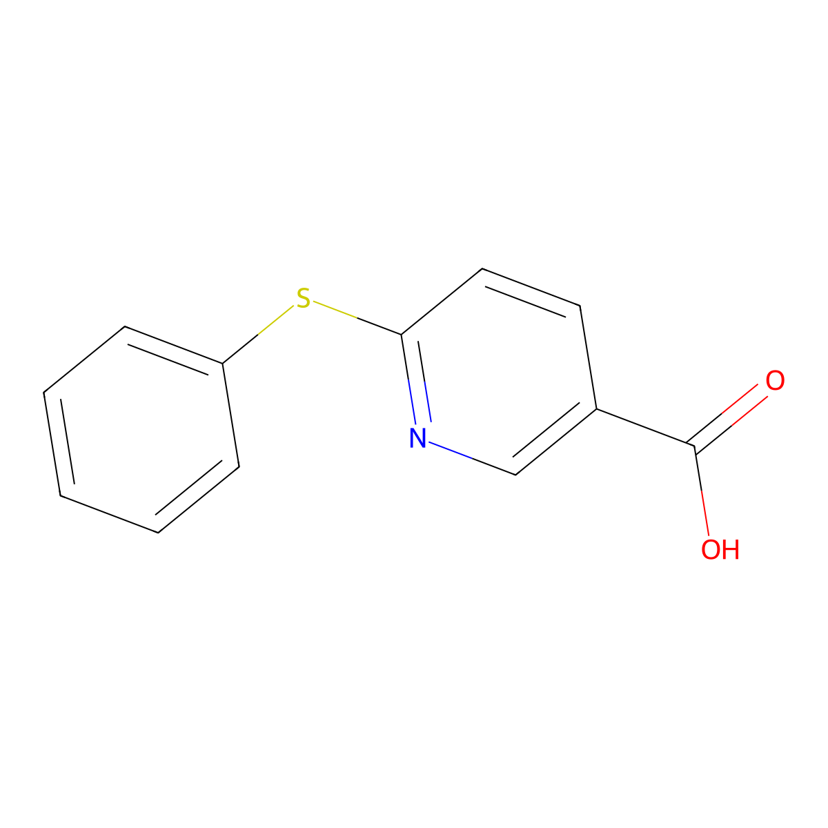 6-(Phenylthio)nicotinic acid molecular structure, CAS 51362-48-2
