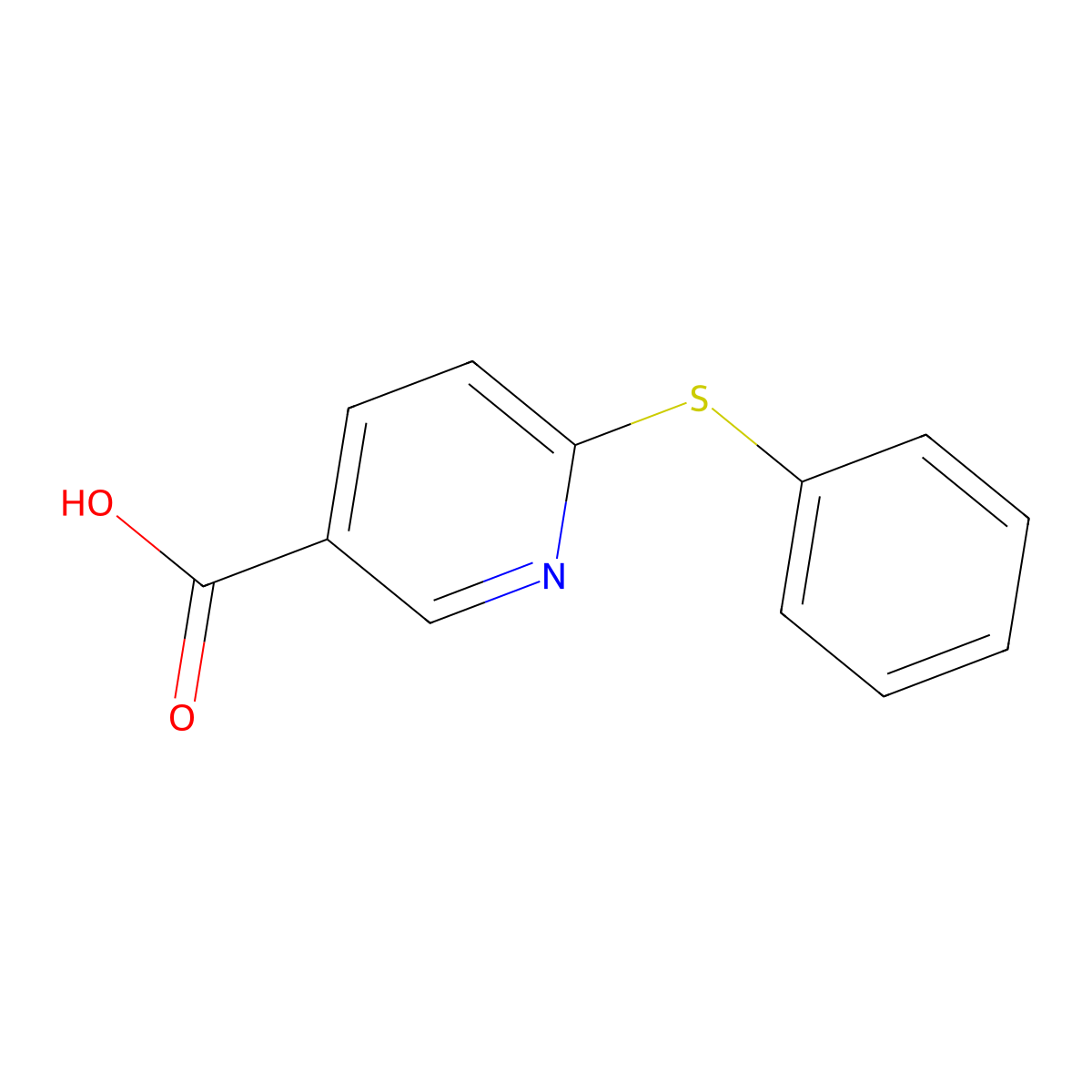 6-(Phenylthio)nicotinic acid molecular structure, CAS 51362-48-2