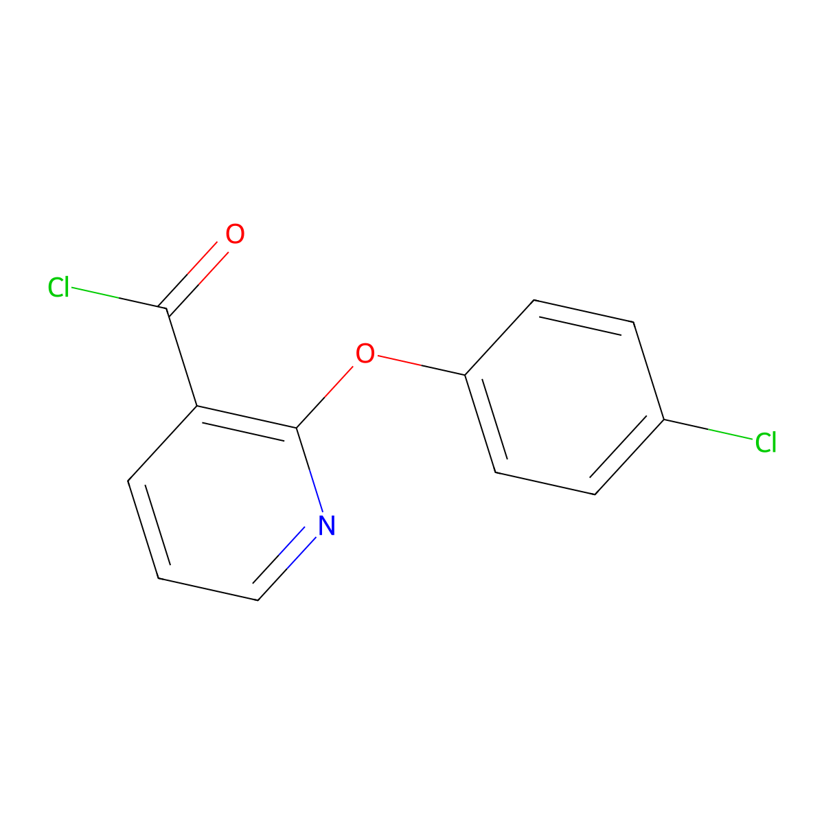 2-(4-Chlorophenoxy)pyridine-3-carbonyl chloride molecular structure, CAS 51362-50-6