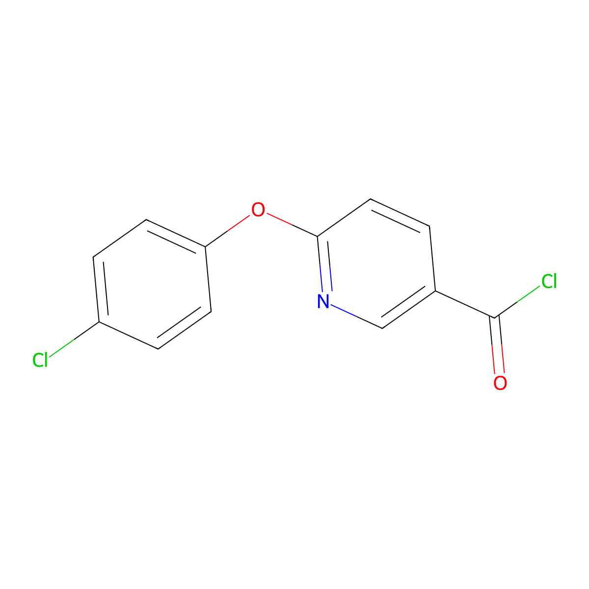 6-(4-Chlorophenoxy)-3-pyridinecarbonyl chloride molecular structure, CAS 51362-52-8