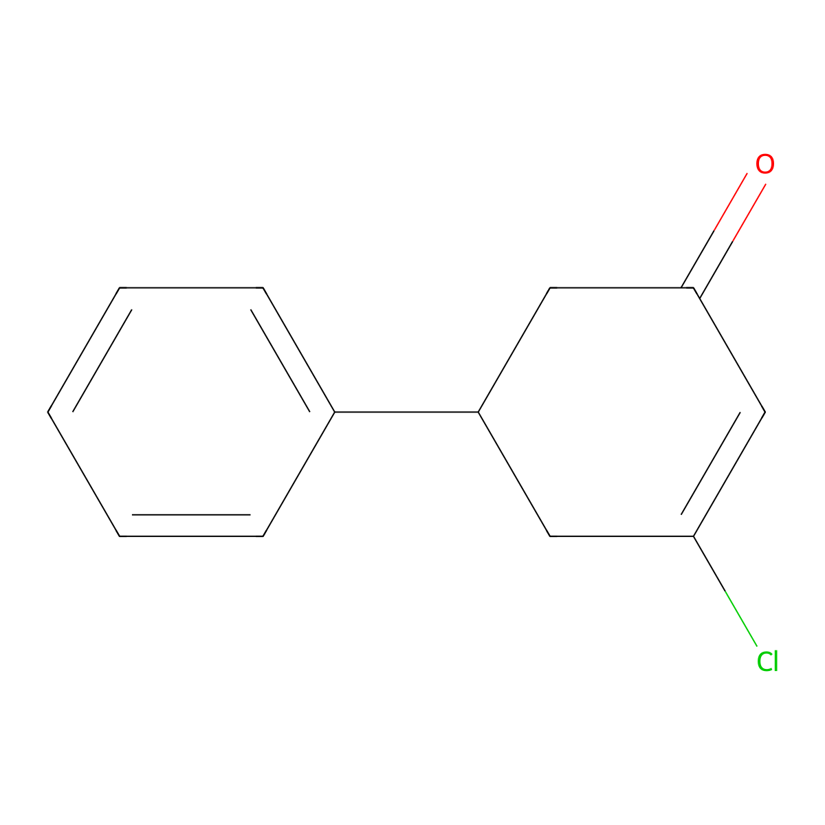 3-Chloro-5-phenylcyclohex-2-en-1-one molecular structure, CAS 51367-64-7