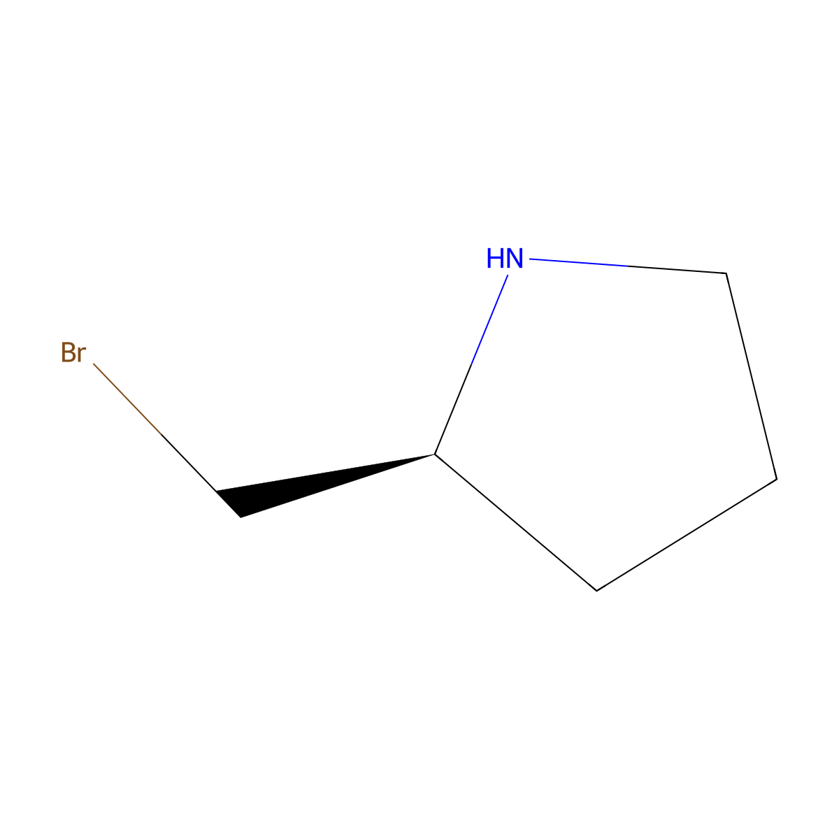 (2S)-2-(Bromomethyl)pyrrolidine molecular structure, CAS 51368-36-6