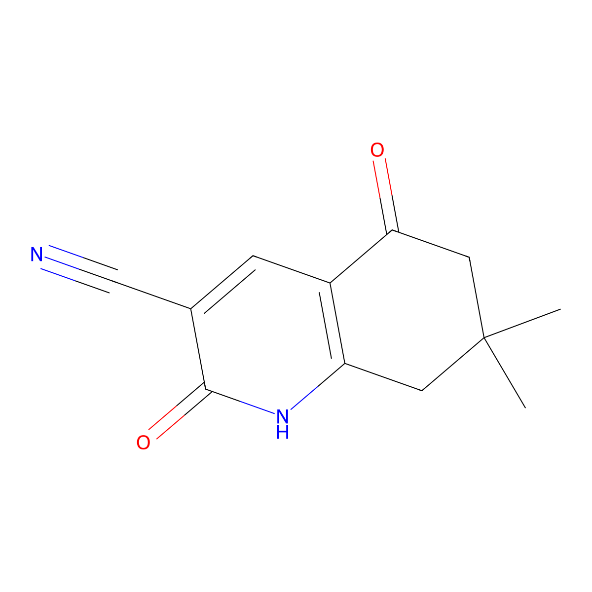 7,7-Dimethyl-2,5-dioxo-1,2,5,6,7,8-hexahydroquinoline-3-carbonitrile molecular structure, CAS 51369-19-8