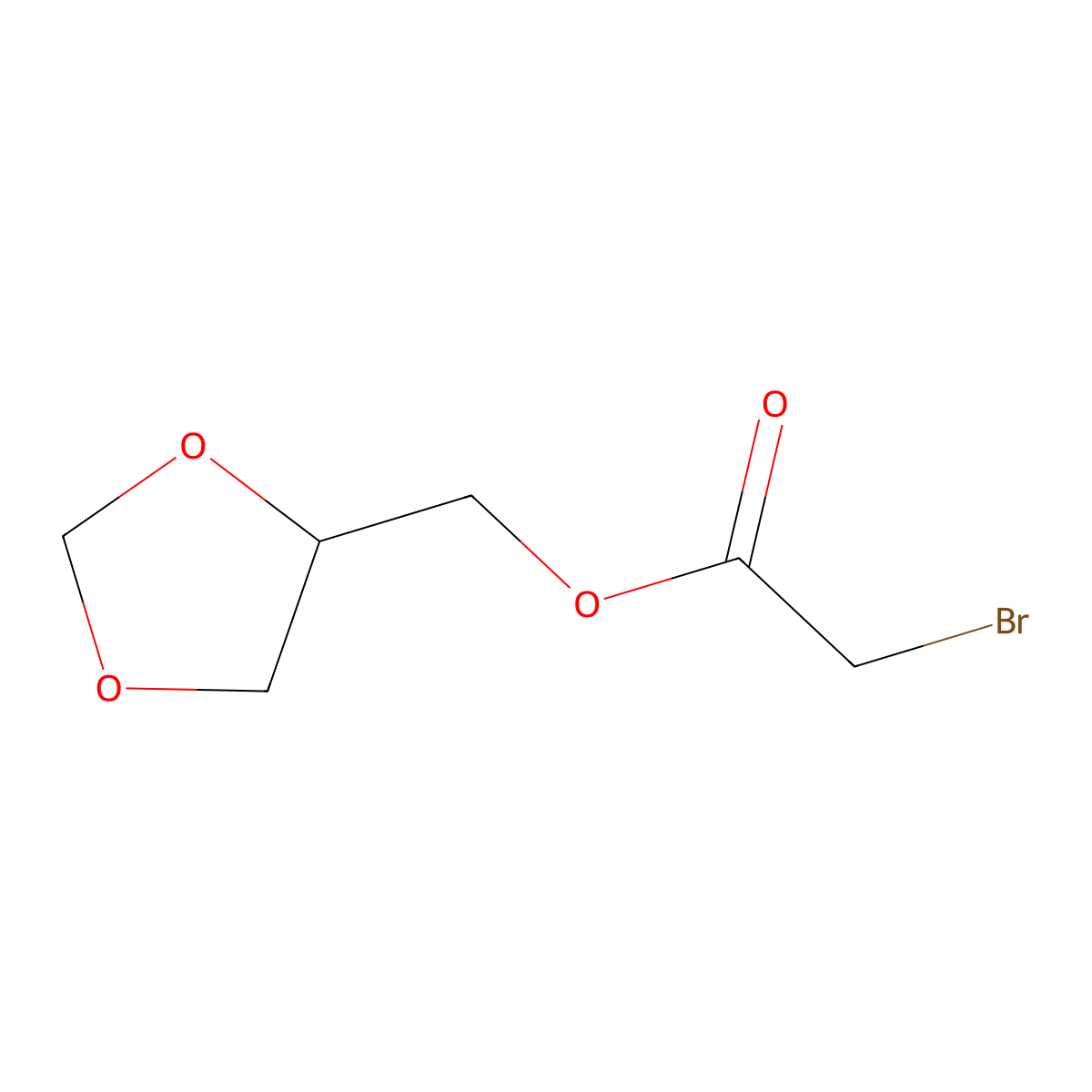 4-Bromoacetoxymethyl-m-dioxolane molecular structure, CAS 5137-36-0