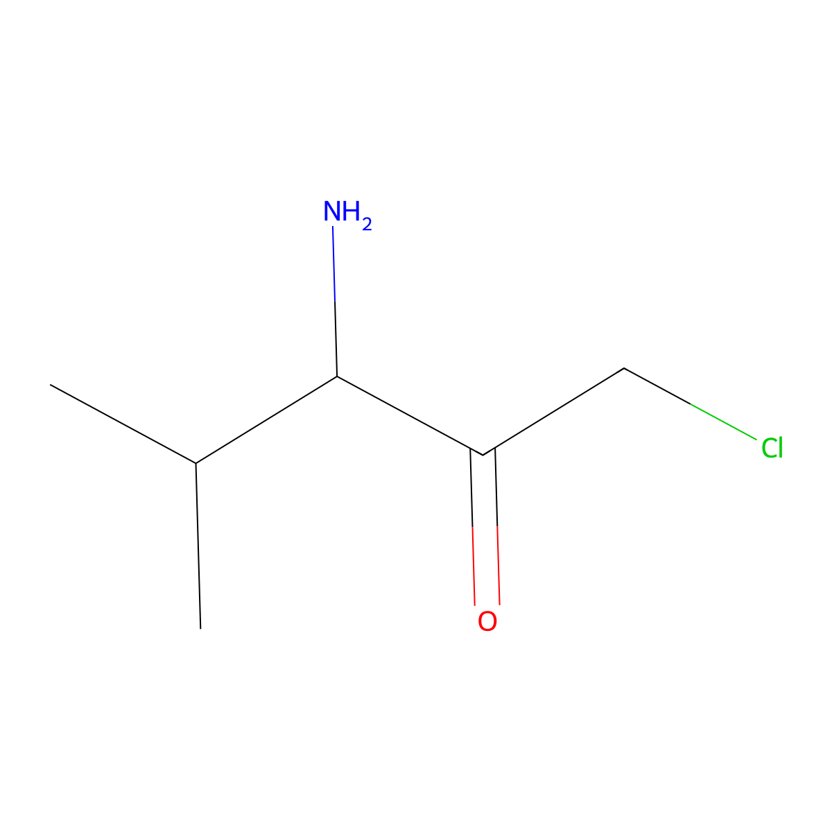 (3S)-3-Amino-1-chloro-4-methylpentan-2-one molecular structure, CAS 51370-20-8