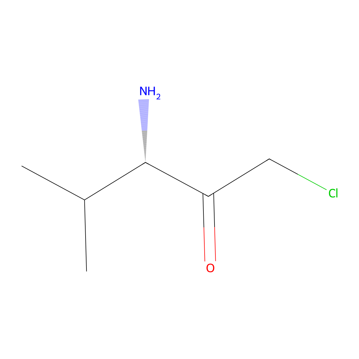 (3S)-3-Amino-1-chloro-4-methylpentan-2-one molecular structure, CAS 51370-20-8