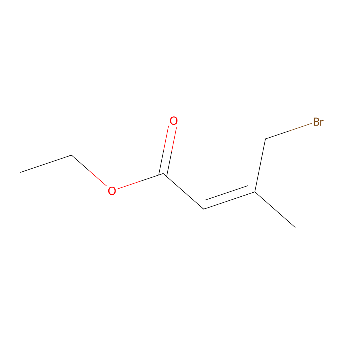 Ethyl-4-bromo-3-methyl-but-2-enoate (E/Z; 55/45) molecular structure, CAS 51371-55-2