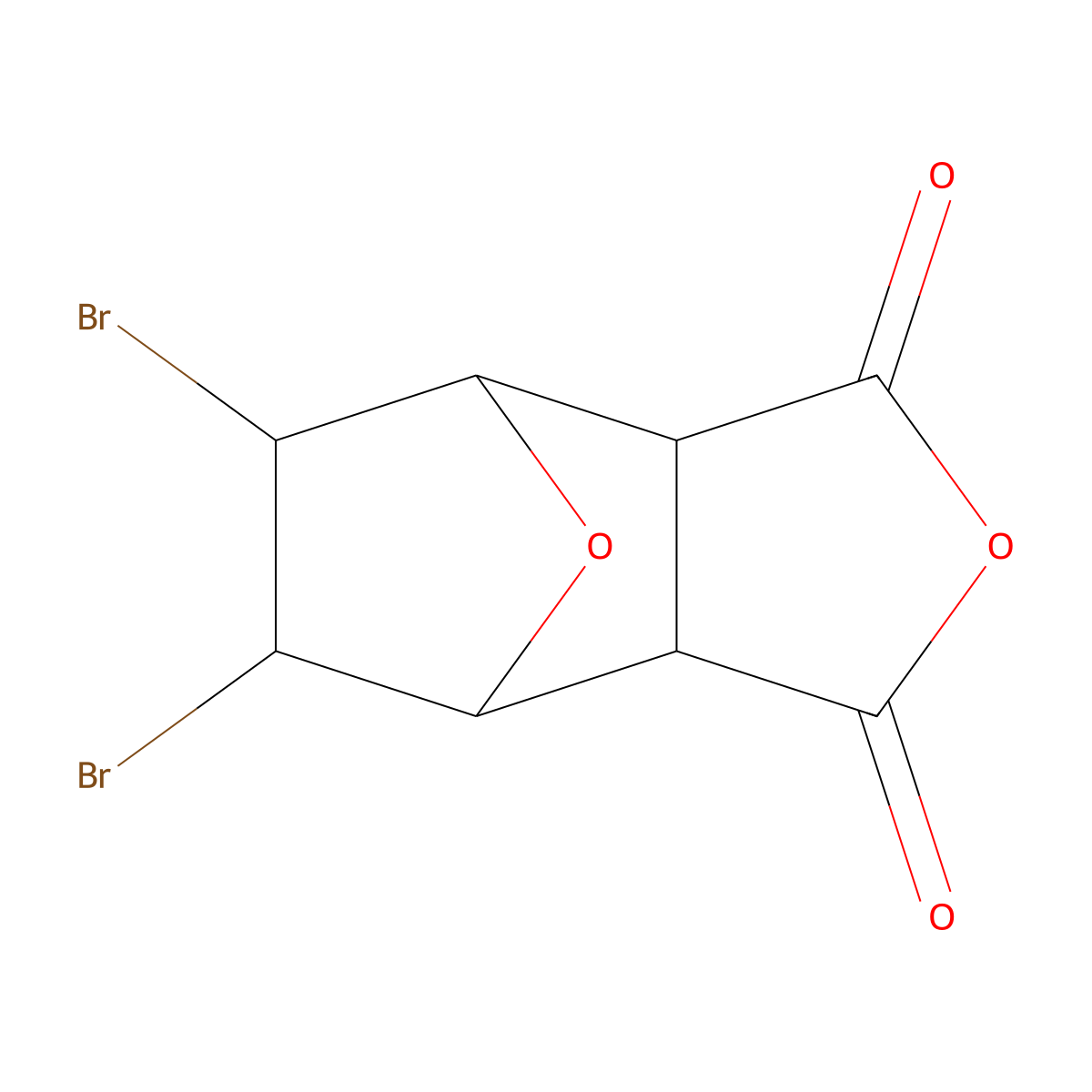 5,6-Dibromohexahydro-4,7-epoxyisobenzofuran-1,3-dione molecular structure, CAS 51371-59-6