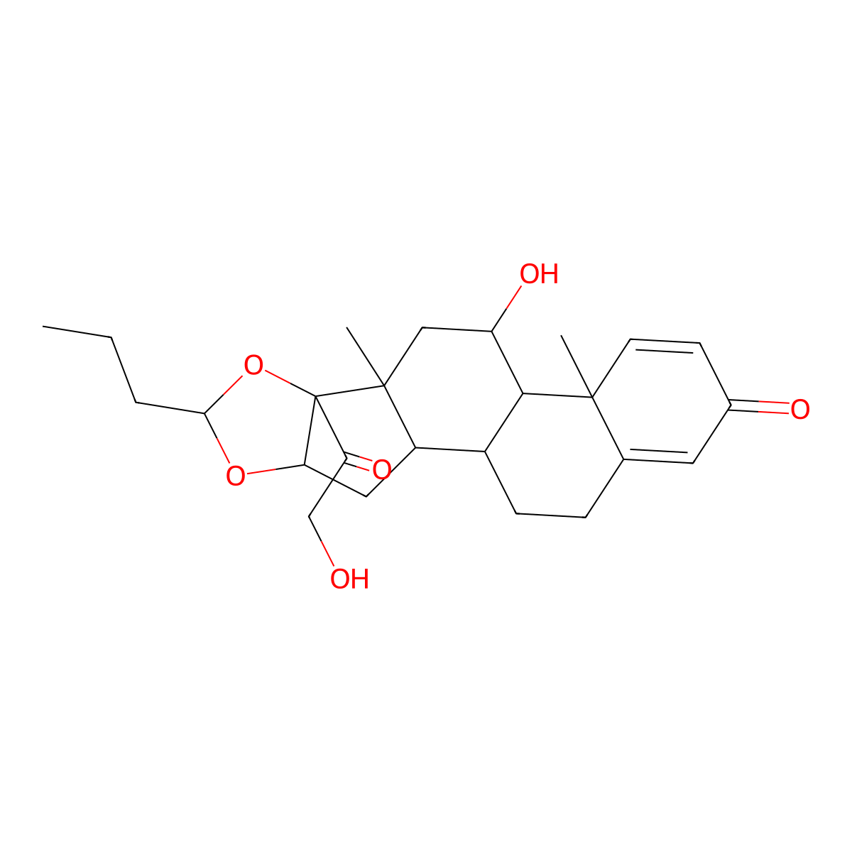 (22S)-Budesonide molecular structure, CAS 51372-28-2