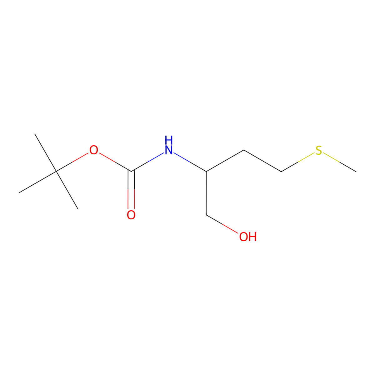 Boc-L-methioninol molecular structure, CAS 51372-93-1