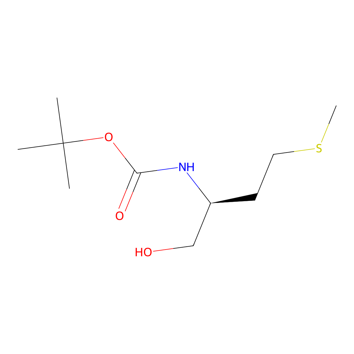 Boc-L-methioninol molecular structure, CAS 51372-93-1