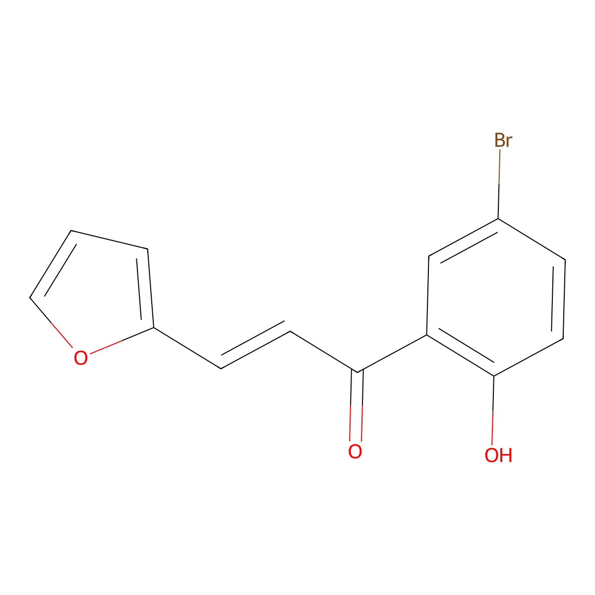 (E)-1-(5-bromo-2-hydroxyphenyl)-3-(furan-2-yl)prop-2-en-1-one molecular structure, CAS 51379-41-0