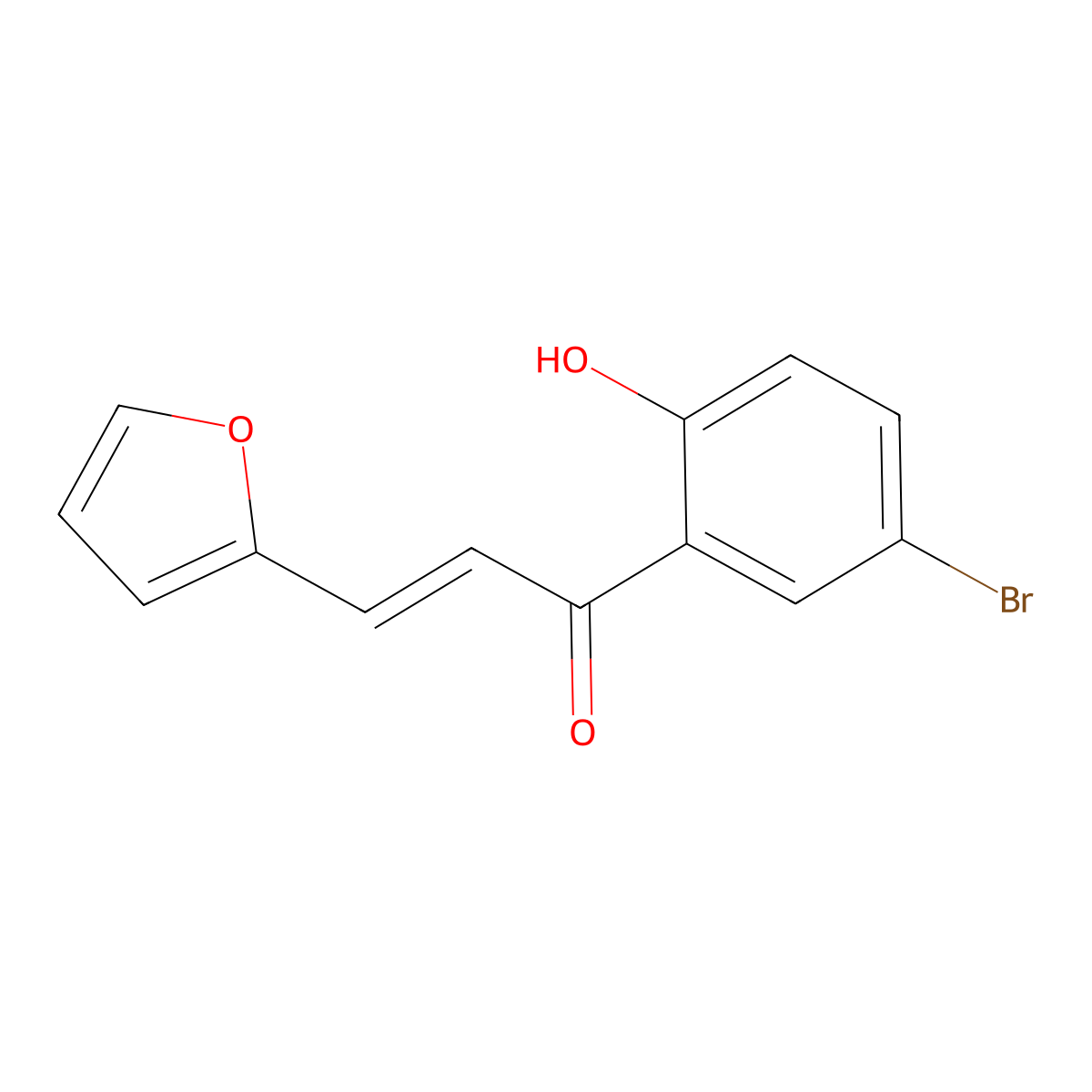 (E)-1-(5-bromo-2-hydroxyphenyl)-3-(furan-2-yl)prop-2-en-1-one molecular structure, CAS 51379-41-0
